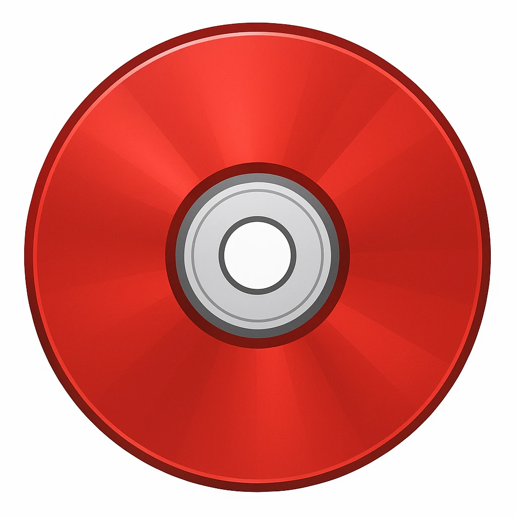 CD disk in emoji style, red emoji