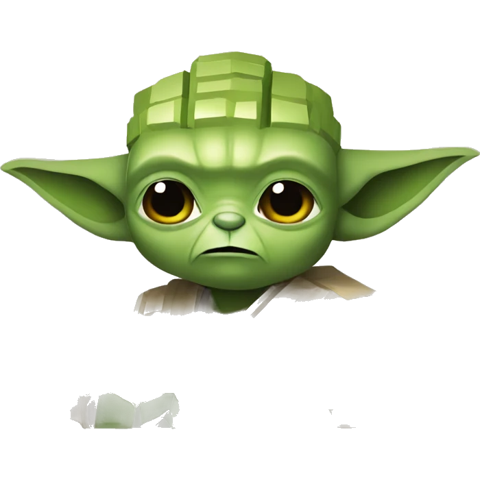Yoda playing Minecraft emoji