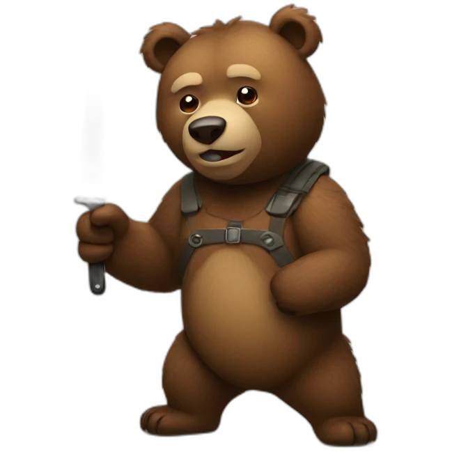 Bear with knife emoji