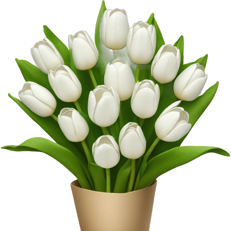 white tulip bouquet  emoji