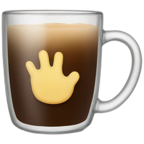 hand holding glass coffee mug emoji