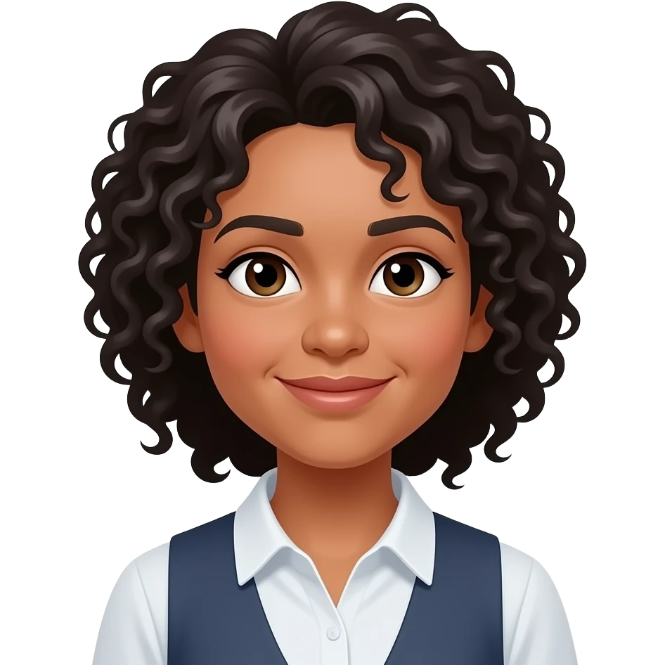 light tan medium curly black hair teacher emoji