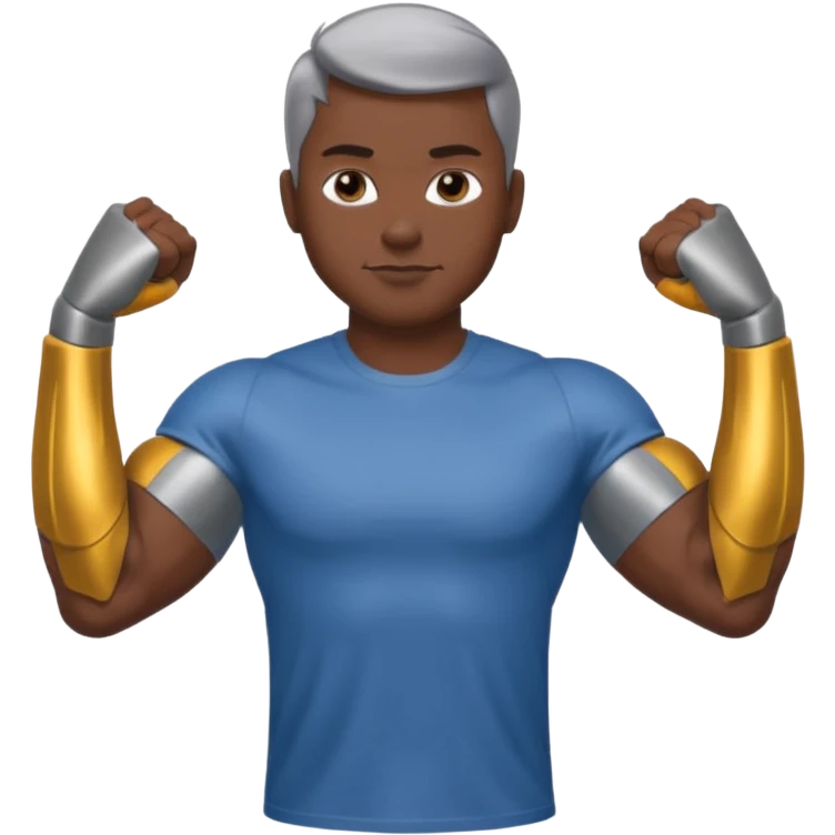 팔이 철 색깔, 깡통인 이미지 그려줘 근데 알통이 있는 emoji