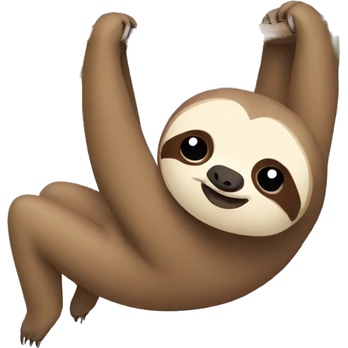 Sloth hanging in love emoji