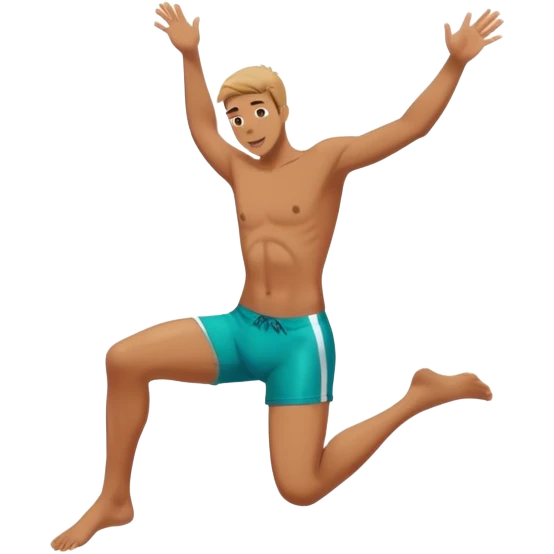 un hombre tirandose a una piscina emoji