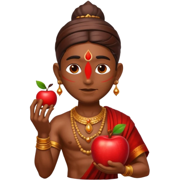 india god with an apple emoji