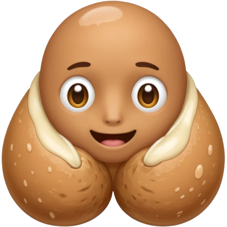 naked man with 2 balls and a penis with cum emoji