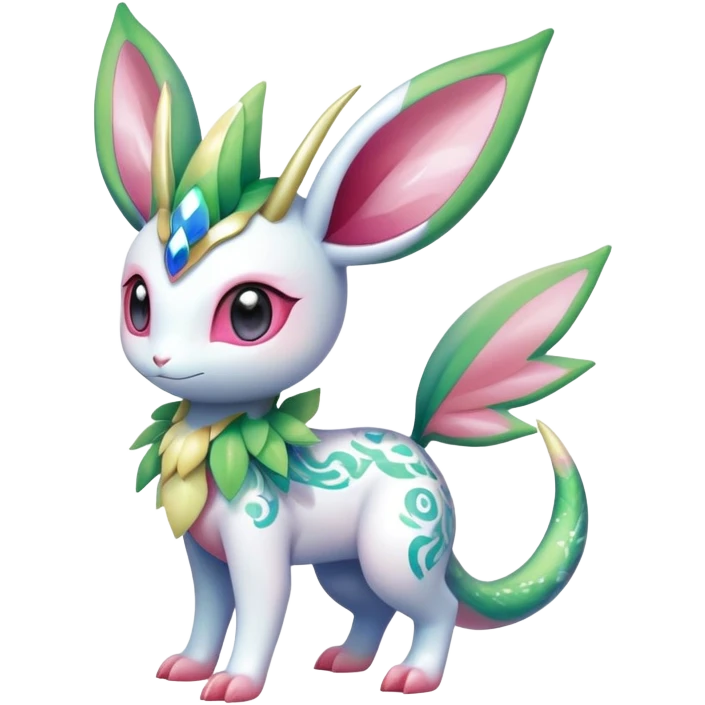 Shiny Exotic Cute Adorable Majestic Ethereal Sparkly Flygon-Sylveon-Leafeon-Shaymin-Hybrid-Creature with pattern-markings emoji