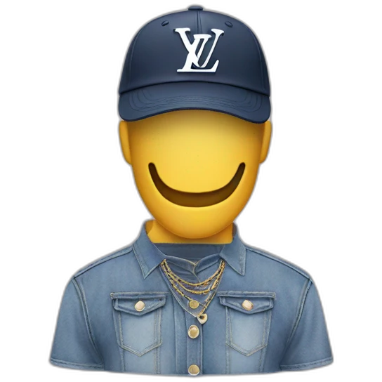 Only Louis Vuitton cap no face emoji