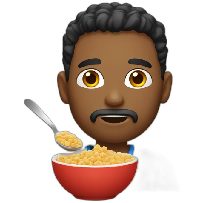man eat cereal emoji