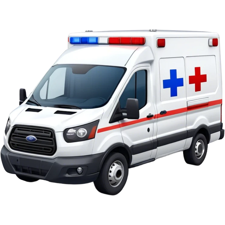 Ambulance - Ford Transit 350 (Model Year: 2021) (Iconic colour: White with red and blue lights) emoji