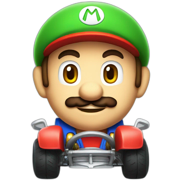 Mario on his kart emoji