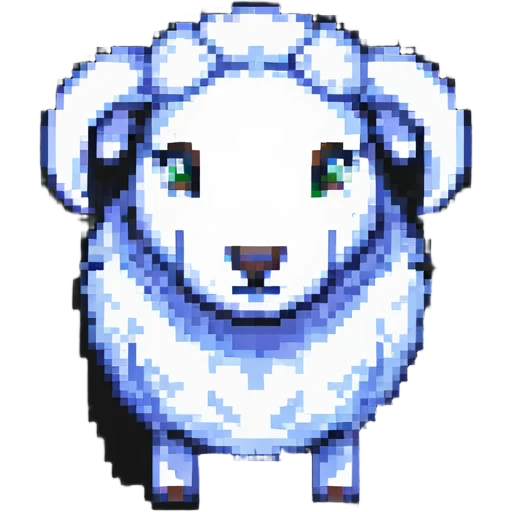 square blocky Minecraft style sheep emoji