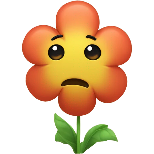 Sad flower emoji