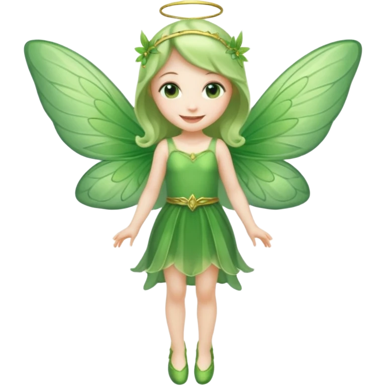 full body of little green fairy emoji