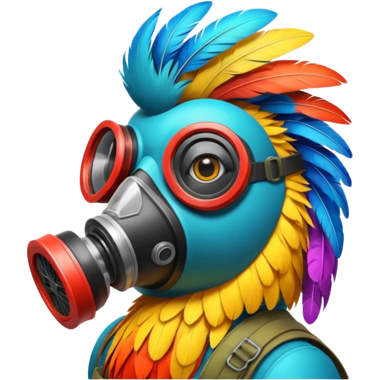 bird with gas masks emoji