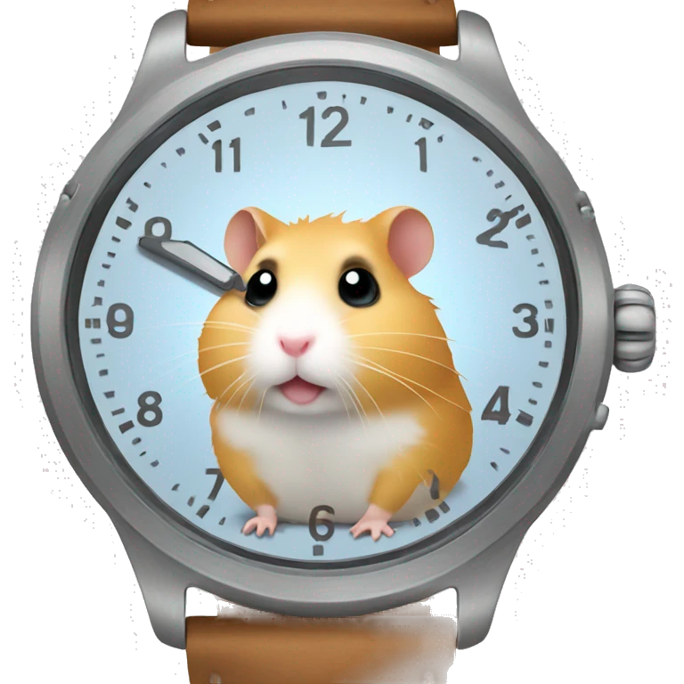 Hamster looking watch emoji