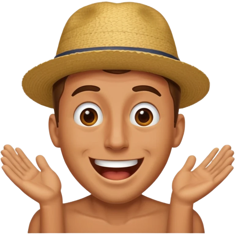 a guy excited with some festival background  without hat emoji