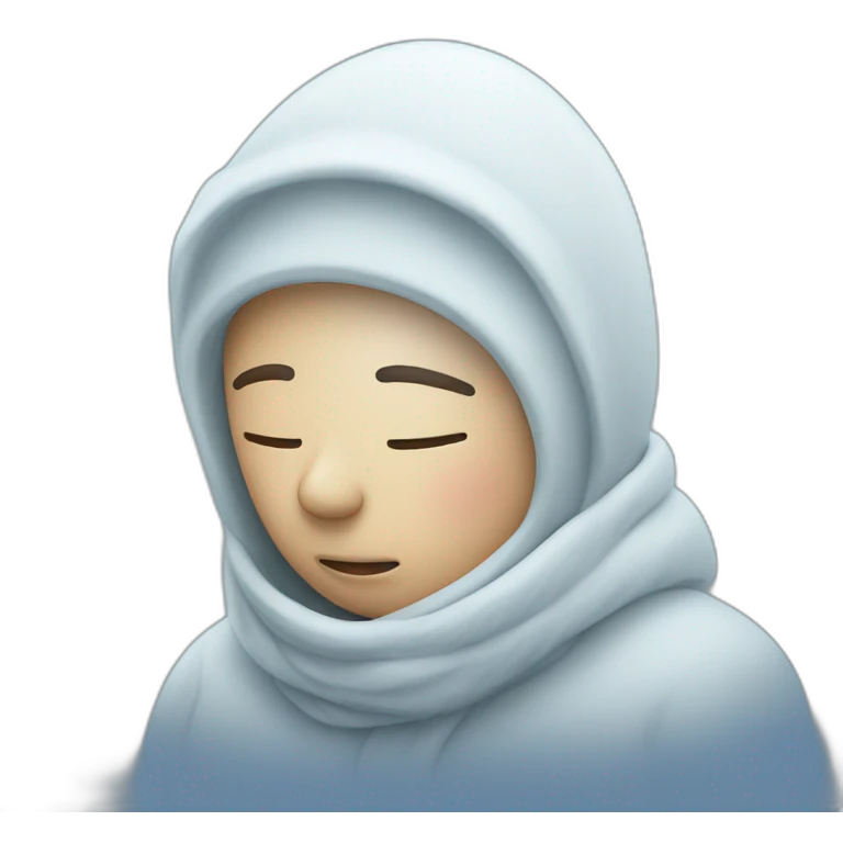 person embraces cold emoji
