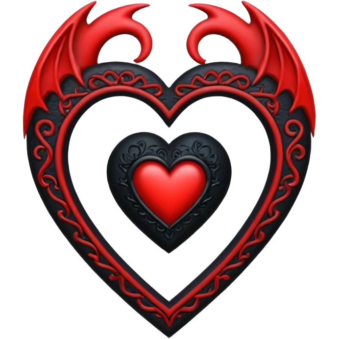 goth themed heart with a gothic arch emoji