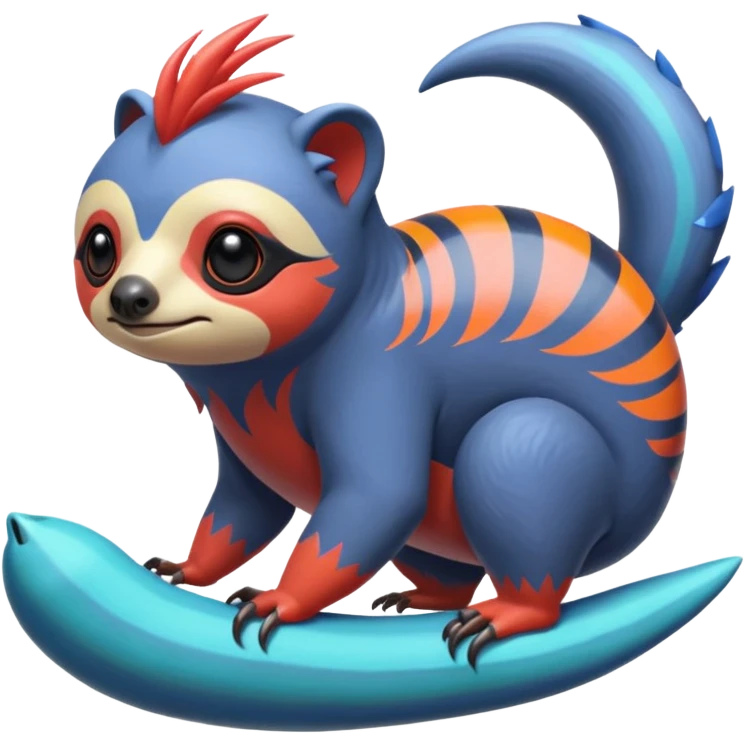  exotic tropical cyber-Sleuth-Sloth-Litten-Linoone-Noibat-Fakémon-Pokémon-Vernid-creature emoji