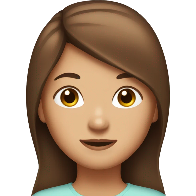 Make me a girl with long brown hair with brown eyes emoji