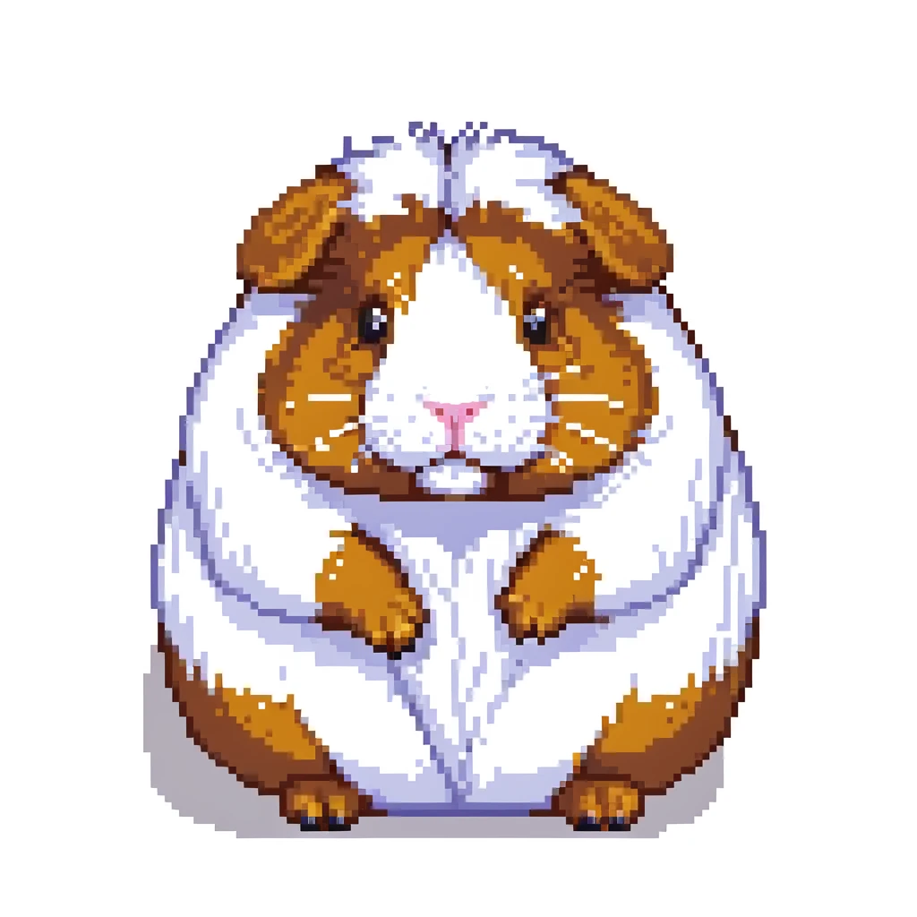 cute guinea pig with fluffy fur emoji