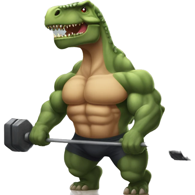 strong dino at gym emoji