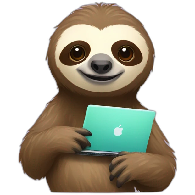 Sloth with a pc emoji