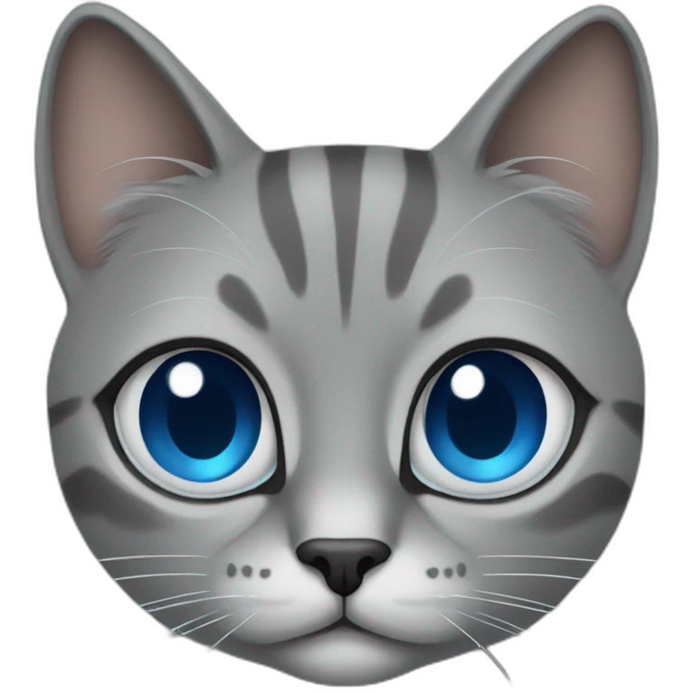 Grey siamoia cat with bleu eyes emoji