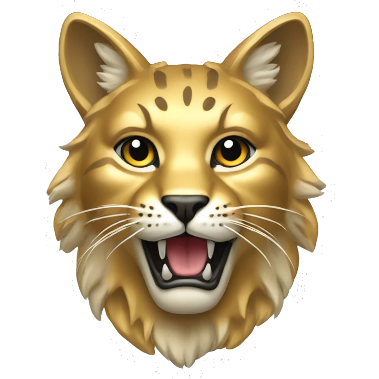 Gold-bobcat-head emoji