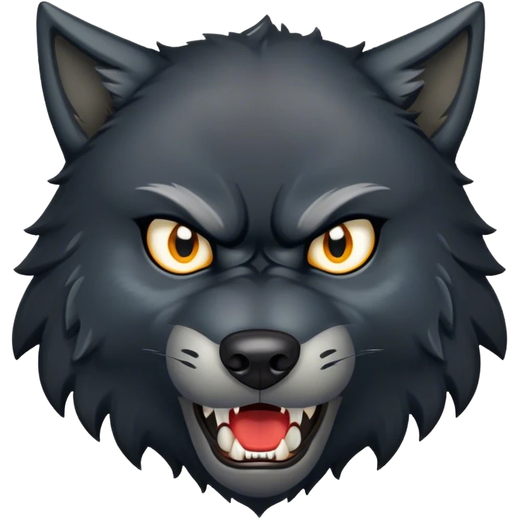 Black wolf angry emoji