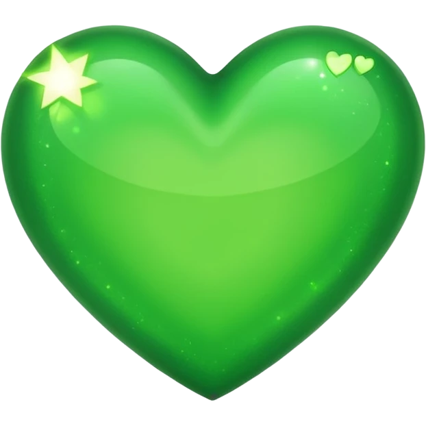 ios Green heart with sparkle emoji