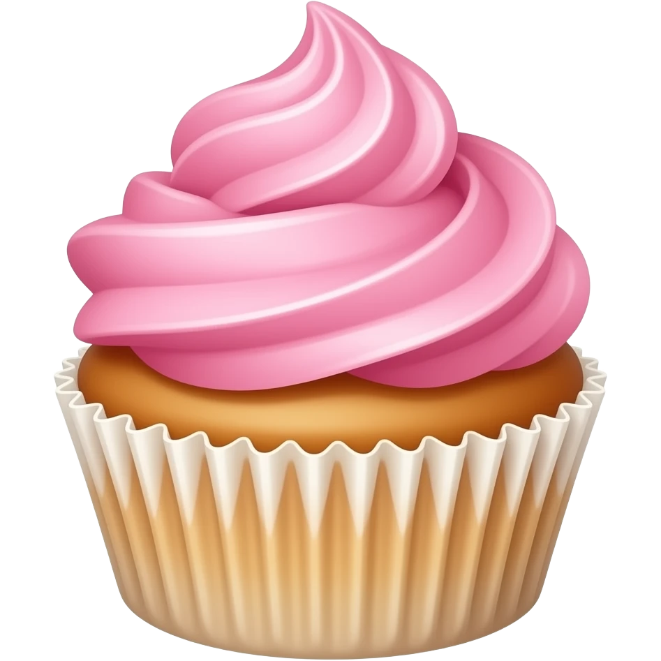 Cupcake with pink icing emoji