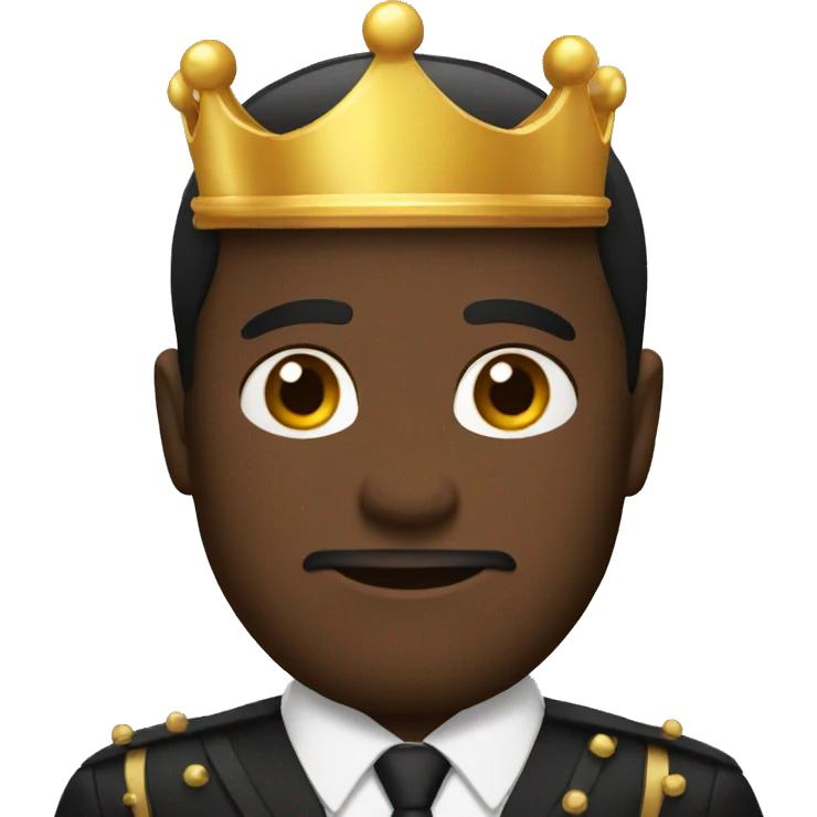 Man black suit crown emoji