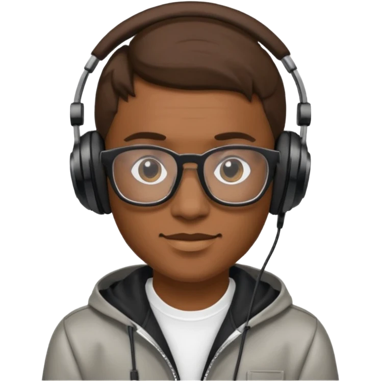 persona dj con audifonos , lentes y nombre FABRI emoji