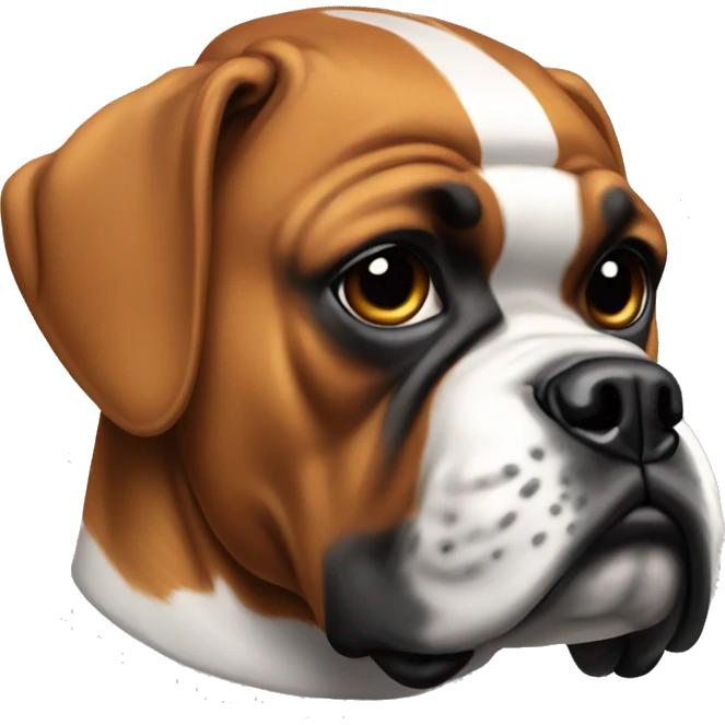 boxer dog wearing helmet emoji