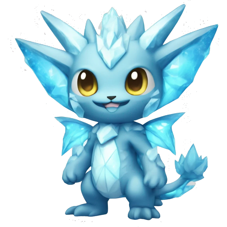 a anthro crystallized chibi-style rock-type-ice-type Fakémon-hybrid full body emoji