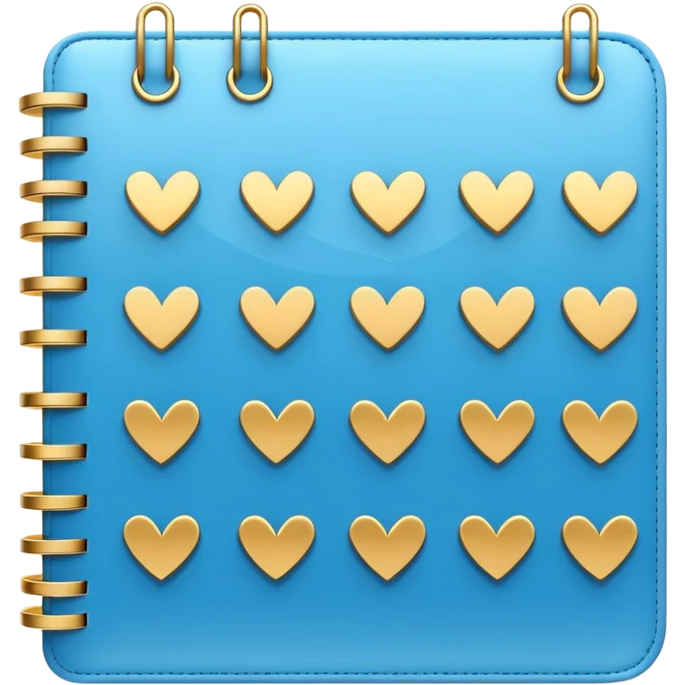 modern elegant planner with checkmarks emoji, 3D style, soft blue and gold, clean design emoji
