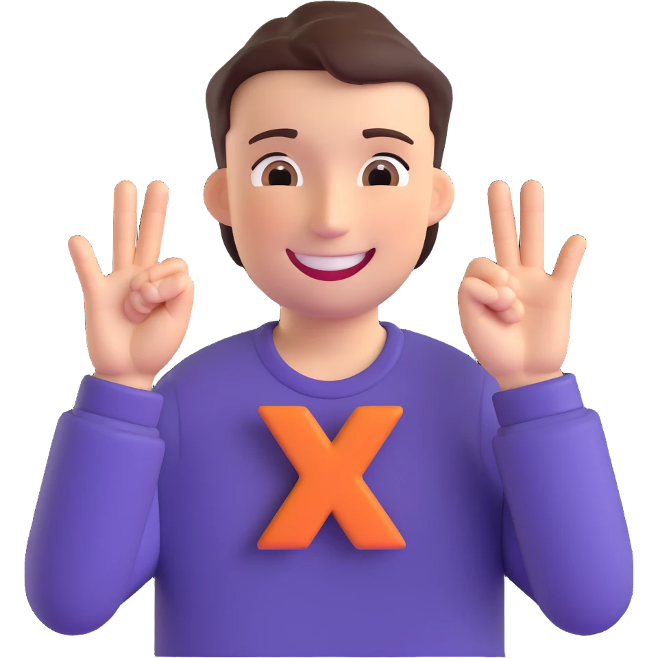 a smiling person holding their hands in front of their chest to form a plus sign shape with their fingers, one hand horizontal and the other vertical, friendly and expressive, clear gesture, simple background emoji
