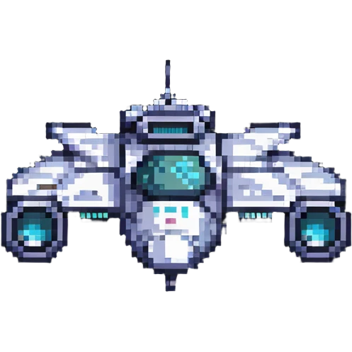 futuristic space cruiser pixel art emoji