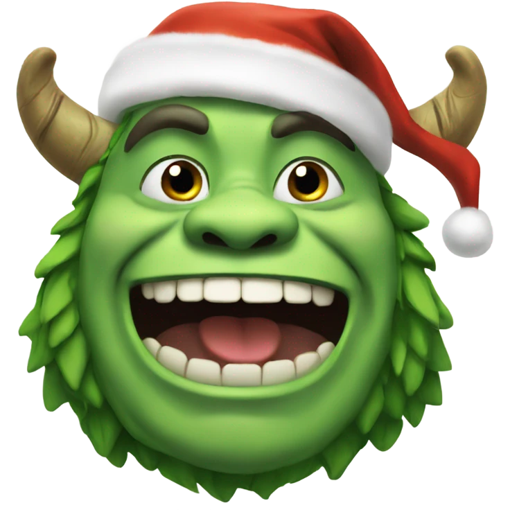 A green ogre celebrating Christmas  emoji
