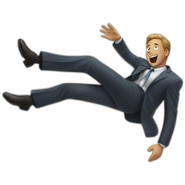 man in suit falling through the sky emoji
