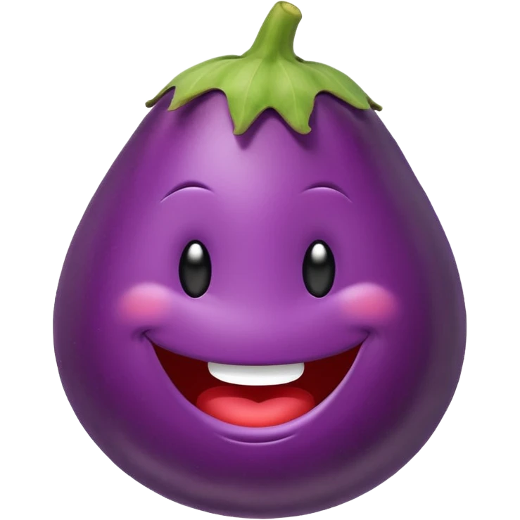 Smiley face with eggplant  emoji