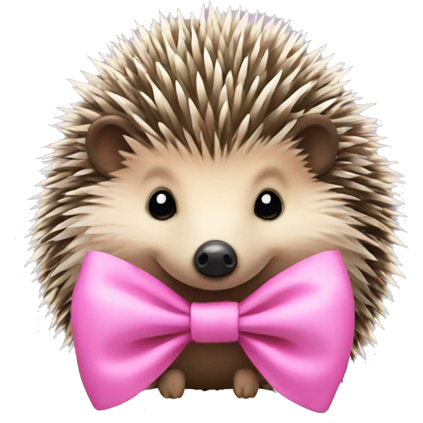 hedgehog with a pink bow emoji