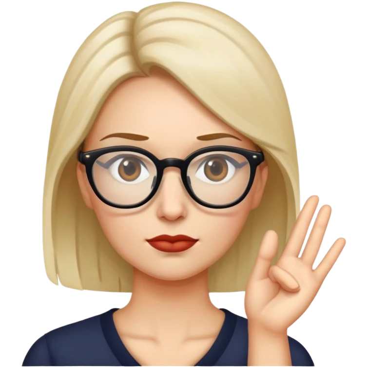Hot woman with glasses saying no  emoji