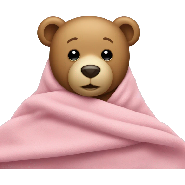 teddy bear in a pink blanket  emoji