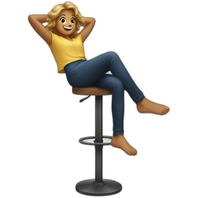 legs swinging off bar stool emoji