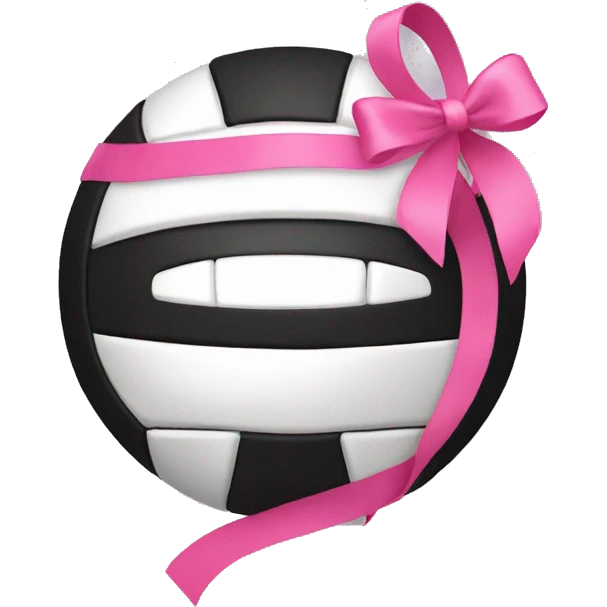 Volleyball with pink ribbon on it emoji