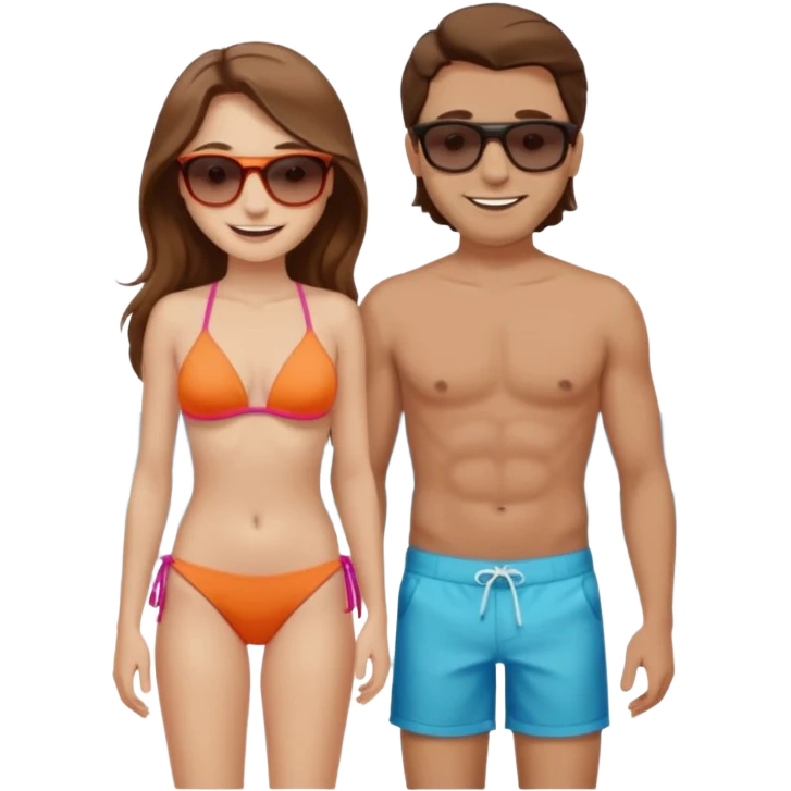 Девушка с красивыми длинными волосами с парнем на море emoji